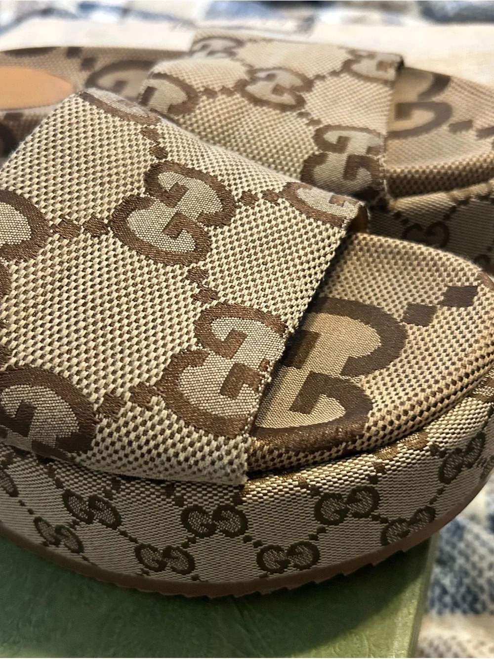 Gucci Brown GG Monogram Canvas Slide Sandals for Men